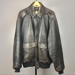 Men’s Avirex A-2 Leather Bomber Jacket size XL
